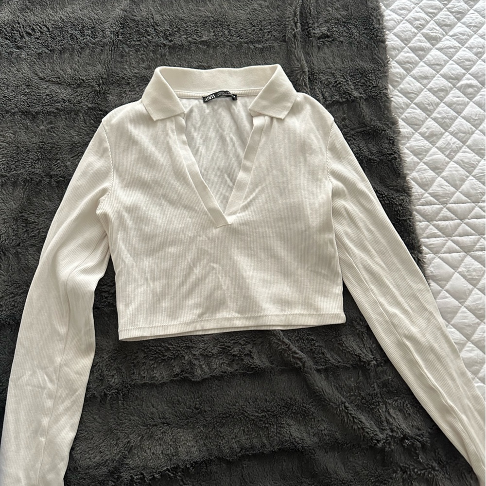Zara Long Sleeve Ribbed Top